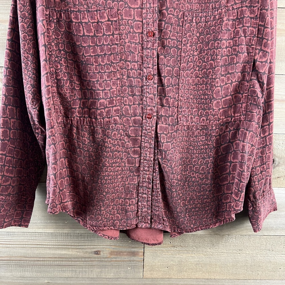Current Elliott Womens Shirt The Percy Road Button Up Crocodile Print 2 Medium - Picture 3 of 8